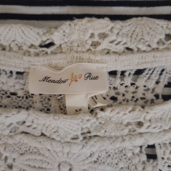 Anthro meadow rue crochet lace top blouse XS *5 - Picture 3 of 7